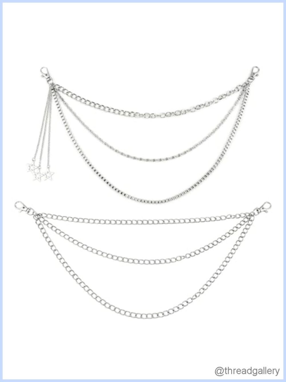 Layered Chunky Pants Chain Set - Punk Hip Hop Wallet Chain, 2 Pcs